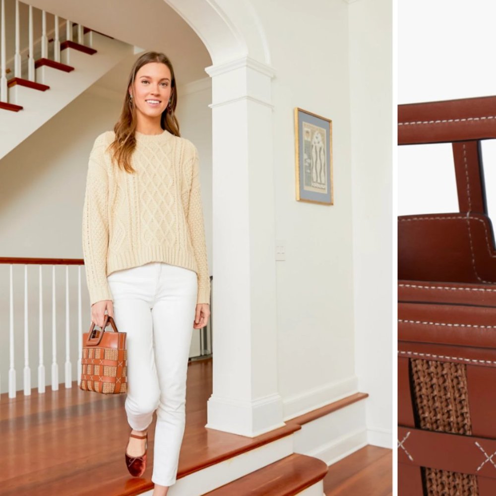 STAUD Tan Raffia Mini Shirley Bag MSRP$375 - Picture 4 of 8